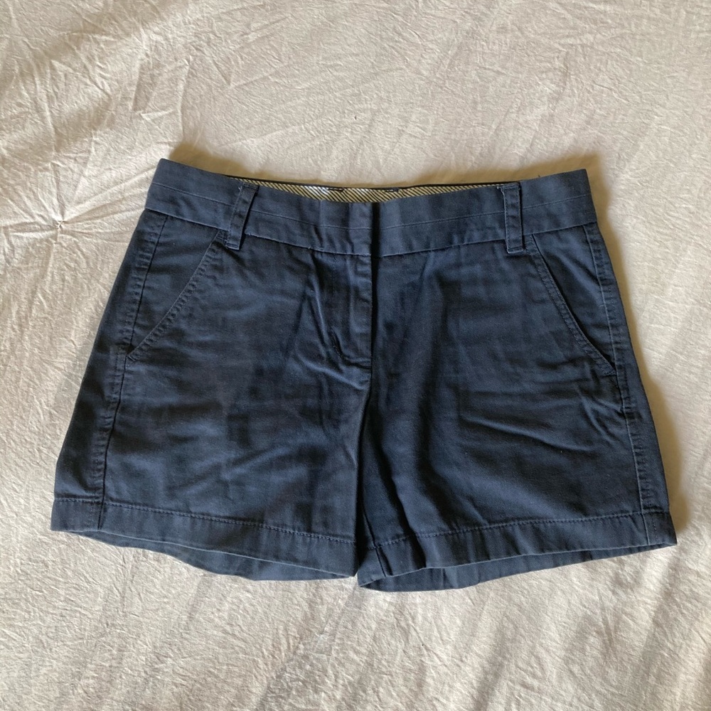 Navy J. Crew Chino Shorts